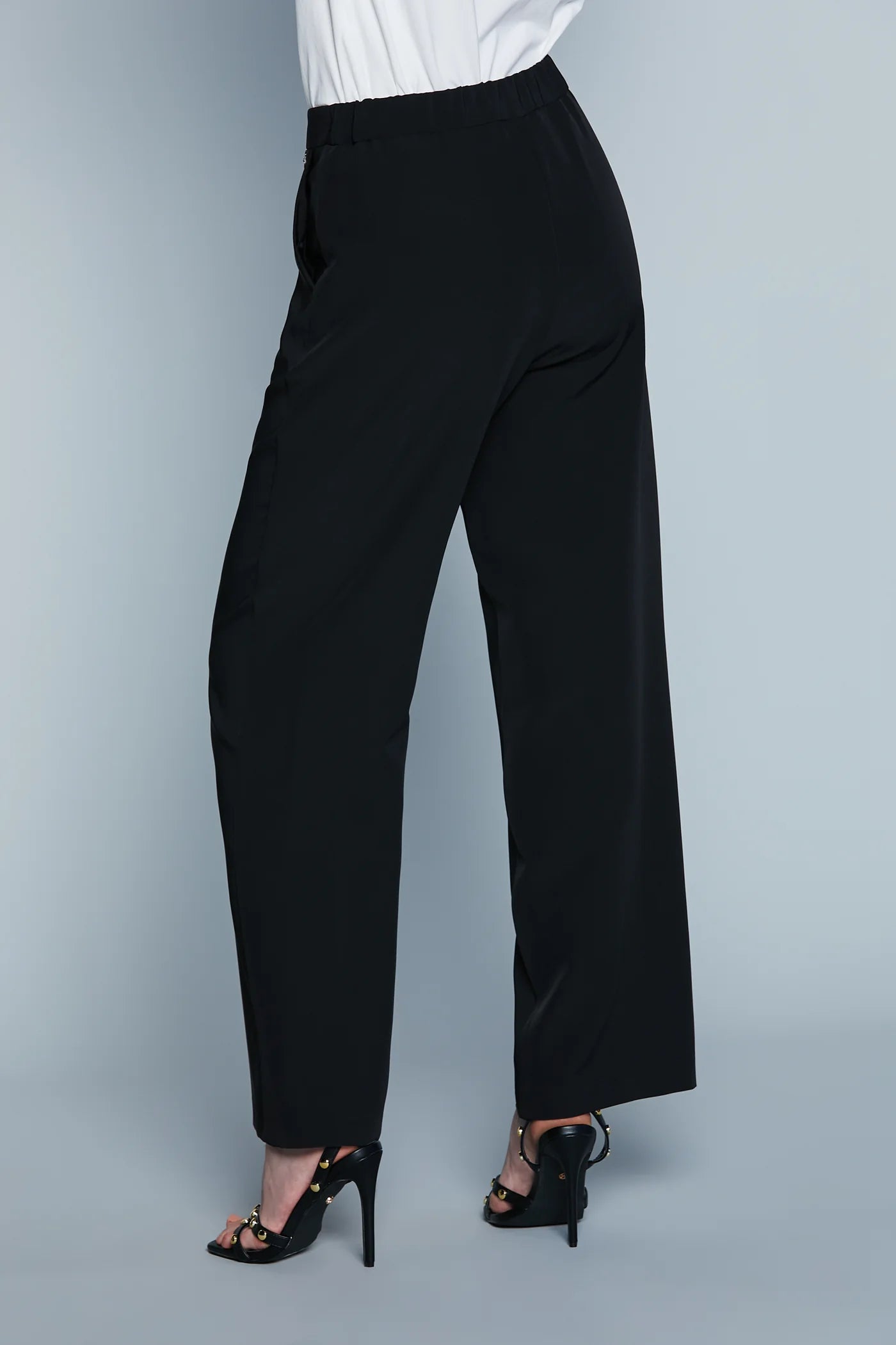 PANTALONE VITA ALTA CON ELASTICO PIU' TASCHE FRANCESI