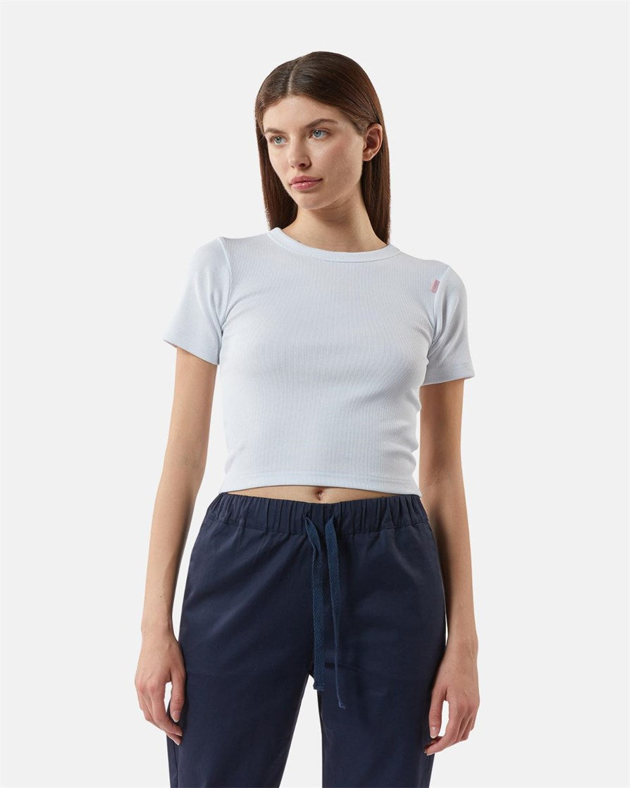 T-SHIRT CROPPED IN COTONE ELASTICIZZATO
