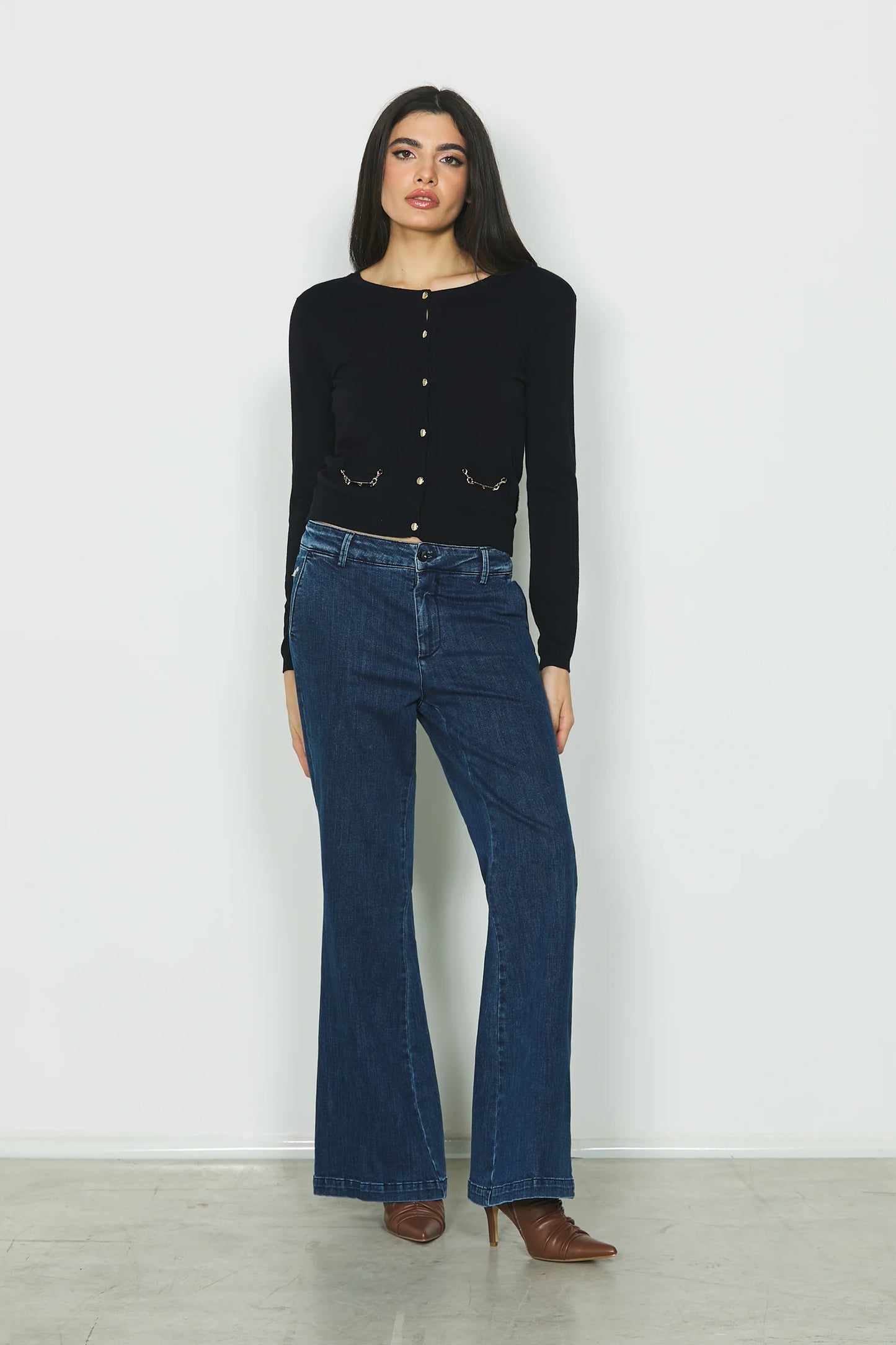 CARDIGAN MANICA LUNGA CON PATTE PIU' TARGHETTE LOGO